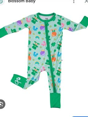Birdie Bean Green St. Patrick's Convertible Footie Romper
